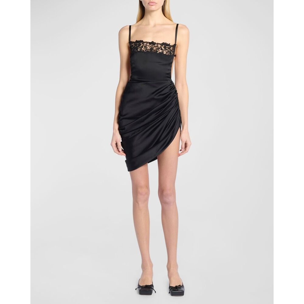 Jacquemus Draped Mini Dress with Lace Detail